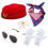 Chapeau d'agent de bord,-Ensemble de 5 pièces point rouge 1