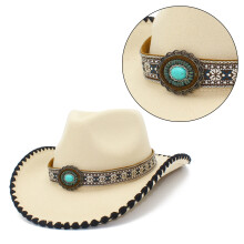 Chapeau de cowboy classique unisexe pour voyage,-Beige