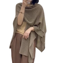 Femme châle léger écharpe respirant Poncho Camping en plein-kaki