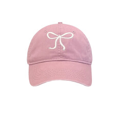 Chapeau de Baseball avec nœud papillon brodé pour filles,-Rose