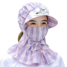Chapeau de pêche résistant au soleil,-Ajouter un éventail violet