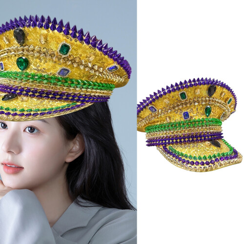 Chapeau de capitaine de mariée de mariage avec-Or 2