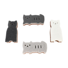4 Thickened Cats Shape Design Scrub Sponges Multipurpose Kitchen