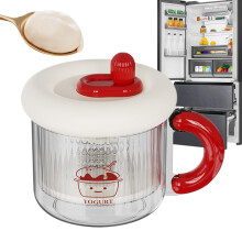 Cheese Maker Yoghurt Filter Fine Mesh Strainer With Lid Reusable Milk Filter For Cream And Soy Milk Color Red