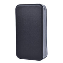 CD Case Hard Shell 96 Capacity Plastic Portable Travel Zipper DVD Disc Holder Black