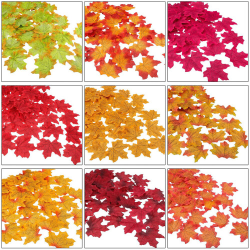 Multicolored 8CM Fabric Maple Leaf Shape Seasonal Decorative-1 2