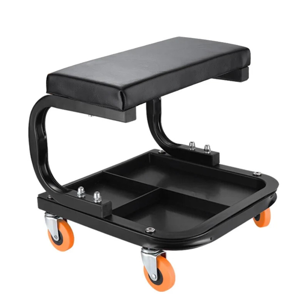 Mechanic's Seat Rolling Creeper Seat With Tool Tray Universal Auto Bench Heavyduty Tool Bracket Red 9189345277528