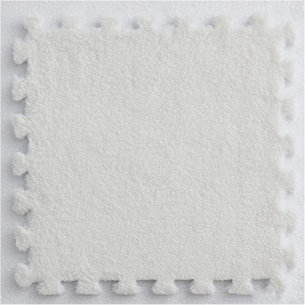 Interlocking Foam Mats 30 Pcs 12X12 Inch Eva Foam Tiles With Border Plush Carpet Playmat For Crawling White