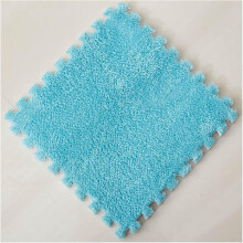12 X 12 Inch Plush Interlocking Carpet Tiles, 10Mm Thick Soft Foam, Blue, 30 Pcs, Fluffy Floor Tiles For Home Room