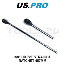 US PRO Tools 3/8" Drive Extra Long 457mm 72T Straight Ratchet 4246