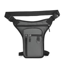 Motorcycle Leg Bag Waterproof Waist Fanny Pack for Riding with Durable Buckle and Shoulder Strap Gray