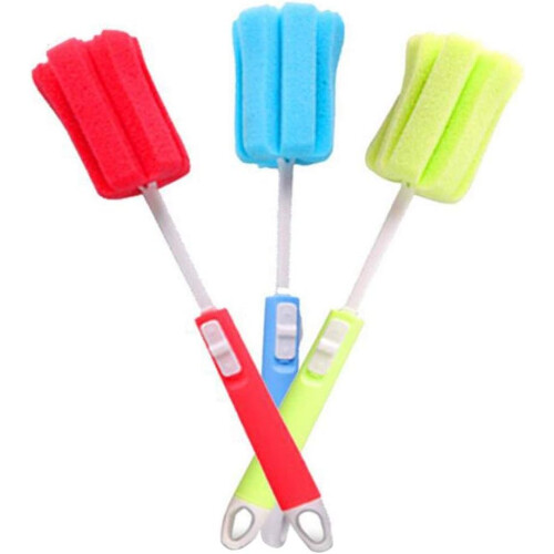 Efficient Bottle Scrubber With Quick Bubble Rich, Space Saving Sponge Clean Brush For No Dead Angle Clean