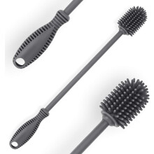 Cepillo para biberones de silicona no absorbente, cerdas flexibles y limpieza sin arañazos para un uso sin olores. Mango largo y resistente al