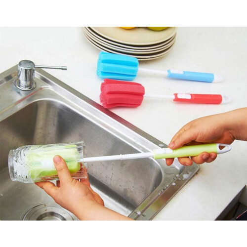 Efficient Bottle Scrubber With Quick Bubble Rich, Space Saving Sponge Clean Brush For No Dead Angle Clean 1