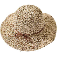 Foldable Women's Beach Hat, Breathable Wide Brim Sun Hat with Sun Protection and Lightweight Feel, Travel-Friendly Packable Straw Hat, Adjustable