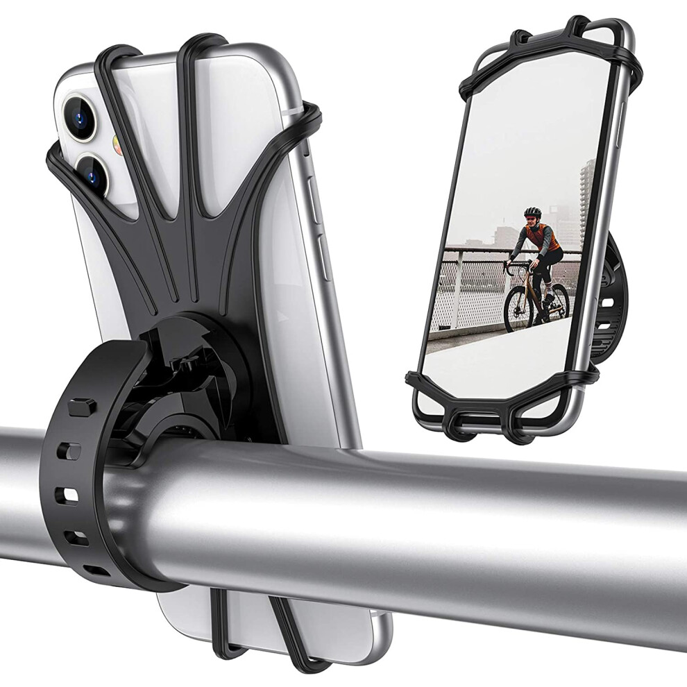 Universal Bike Phone Mount, 360 Rotating Silicone Handlebar Attachment For Iphone, Samsung, Google Pixels, Shock-Absorbing, Safe Protection Design, 9004841567785