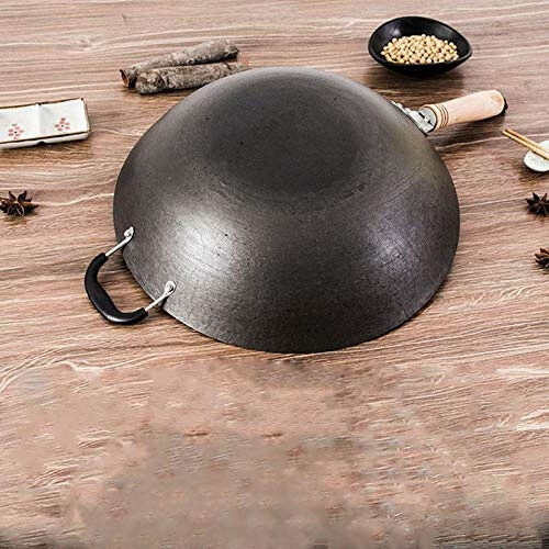 Wok Iron Pot Multi Function NonCoated Nonstick Pan 32cm Single Handle Induction Compatible Gas Stove Thickening 2