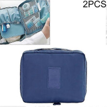 (Navy) For 2 Pcs Waterproof Make Up Bag Travel Organizer For Toiletries