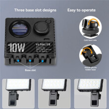 VLOGLITE K10 RGB Video Light 10W LED Camera Light 1800K-9000K Bi-Color LED Light for Phone Camera Tripod Video Vlog Photography