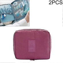 (Wine Red) For 2 Pcs Waterproof Make Up Bag Travel Organizer For Toiletries