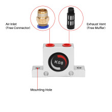 1/4 Pneumatic Turbine Vibrators Silent Golden Industrial Vibrator for Hopper Industrial Pneumatic Vibrator Oscillator Type K8