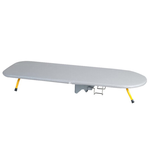 Folding Desktop Ironing Board, Wall-Mounted Steel Mesh with Iron Stand, Space Saving, Convenient Laundry Hooks