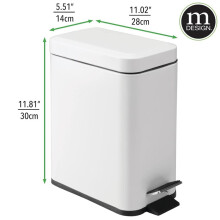 5L Lidded Step Trash Can, Compact Garbage Bin with Removable Liner Bucket and Handle for Bathroom, Kitchen, Office