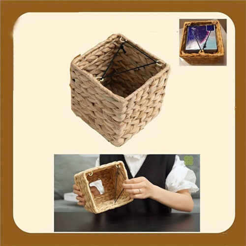 Rustic Tissue Box - Square Holder for Tissues - Handcrafted Accent for Home & Office Decor. 2