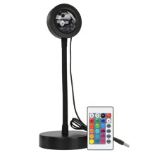 USB-Zonsonderganglampprojector - LED-Nachtlampje voor Slaapkamer, Woonkamerdecoratie, Muurfotografie en Sfeervolle Feestverlichting