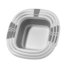 Foldable Wash Basin for Dishes Laundry and Foot Soaking, Collapsible SpaceSaving Grey Tub