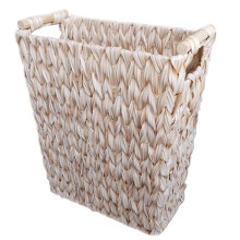 Cubo de Basura de Mimbre, Impermeable, de 6 Galones, para Baño, con Asa, Estilo Bohemio, Decorativo, Color Crema y , para Dormitorio.