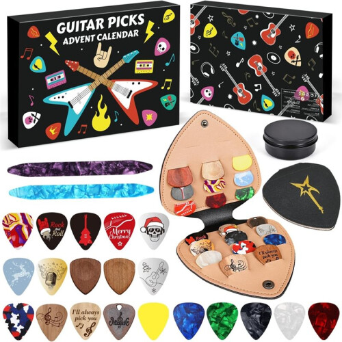 Guitar Picks Advent Calendar 24-Day Countdown with Picks & Accessories