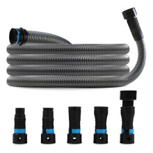 1 1/4 Inch X 17 Ft. Stofafzuigslang voor Thuis- en Werkplaatsstofzuigers met 5 Aansluitingen/Adapters voor Elektrisch Gereedschap
