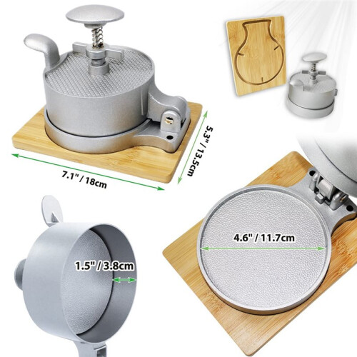 Hamburger Press Patty Maker, Patty Press Makers, Adjustable Spring Burger Press, Push Plunger Hamburger Press Spring 1