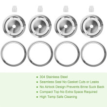 Fermentation Lids for Wide Mouth Mason Jars, 4 Stainless Steel Lids with Date Tracking,  Fermentation Kit