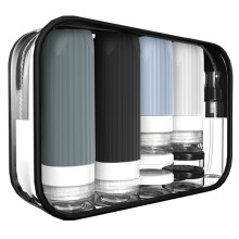 Botellas de Viaje para Artículos de Aseo, Kit de Contenedores de Silicona, Neceser Esencial para Avión, Accesorios Recargables A Prueba de Fugas.