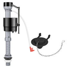 Universal Toilet Repair Kit for Inside Tank Includes Adjustable Fill Valve & 2-Inch Flapper Quiet & Easy Installation