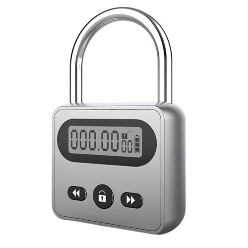 Timer Padlock LCD Display Backlight 999 Hours Max Timing Super Long Standby Anti-Addiction Electronic Backpack Lock B 2