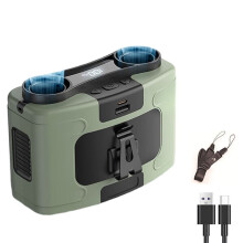 Portable Waist Fan Quickly Cooling Hanging Neck Fan 10 Gears Speeds Dual Motors Strong Wind Outdoor Fan Power Bank