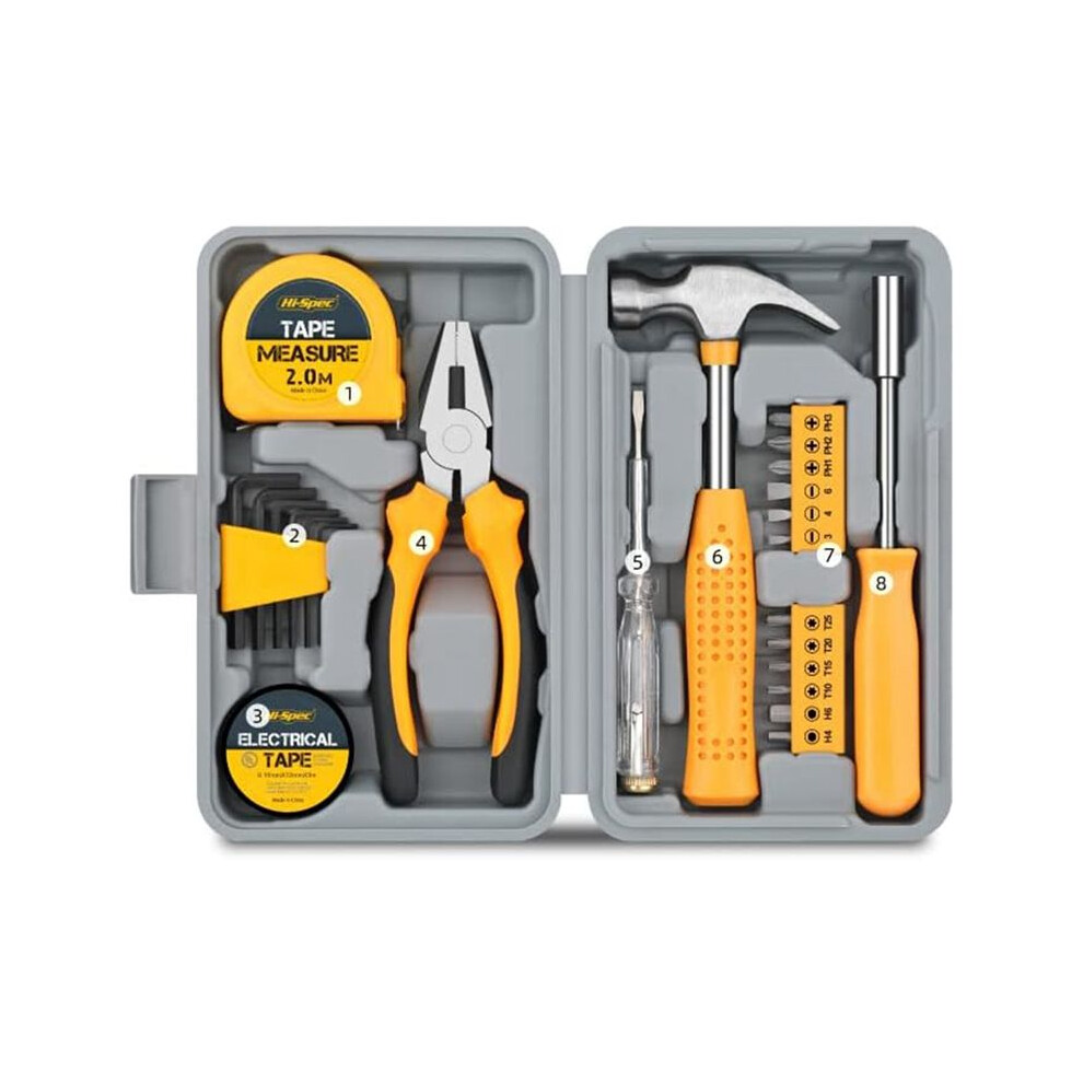 Hi-Spec Tool Set General Household Hand Tool Kit With Plastic Toolbox Storage Case For Woman-Include All 4712849271225