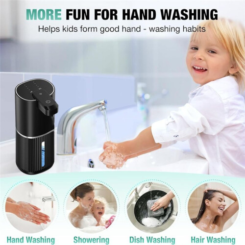 380ML Automatic Touchless Soap Dispenser, USB Rechargeable, Infrared Sensor, Hands-Free, Foam Machine for Hygiene A 1