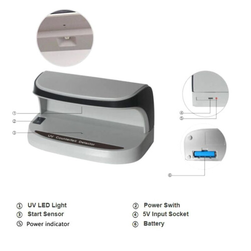 Portable Desktop Cash Detector with Battery High-Efficiency  Light Money Detector for Quick Verification 1