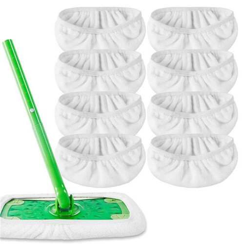 8 St Återanvändbara Moppkuddar för  Sweeper Våtmoppar Mikrofibermoppkuddar 1