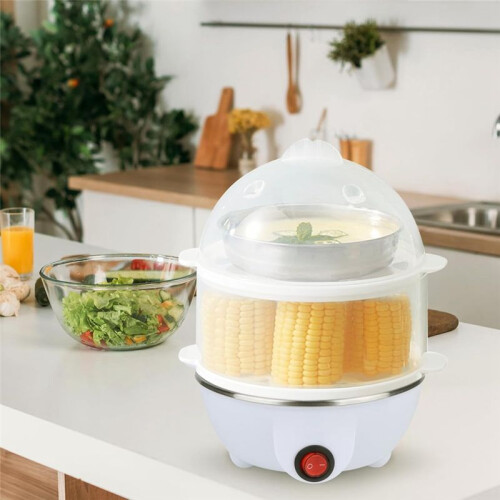 Electric Egg Cooker Boiler Maker Soft Medium or Hard Boil Double Layer Egg Maker,Egg Steamer EU Plug 1