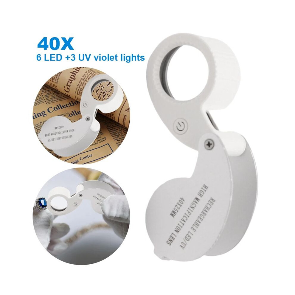 Light 60X Jewelers Loupe Magnifier Led Pocket Folding Jewelers Loupe Jewelers Magnifier For Jewelry Identifying 60X