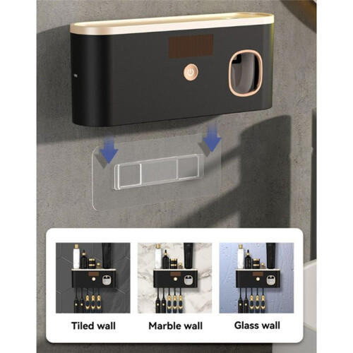USB Rechargeable Toothbrush Disinfect Holder Automatic Toothpaste Dispenser Wall Mounted Toothbrush Storage Rack 1