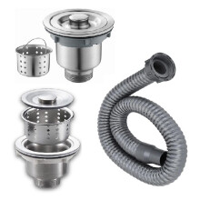 Drain Plug Basket Strainer Stainless Steel Sink Plug Kit Hair Salon Shampoo Sink Drain Plug Kit Quick Drain Sink Sets