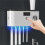 USB Rechargeable Toothbrush Disinfect Holder Automatic Toothpaste Dispenser Wall Mounted Toothbrush Storage Box Rack 3