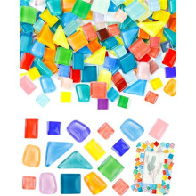 Mosaic Tiles for Crafts Bulk - Multi-Color Irregular Tiny Mosaic Tile, Mixed Shapes Mosaic Glass Kit for Art, Decoration