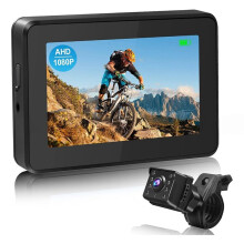 Cámara para Bicicleta 1080P con Pantalla de 4,3 Pulgadas y Espejo Retrovisor para Bicicleta, de Montaña y de Carretera.